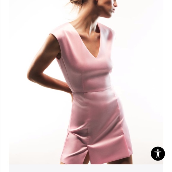 Satin pink Zara dress - Picture 1 of 3